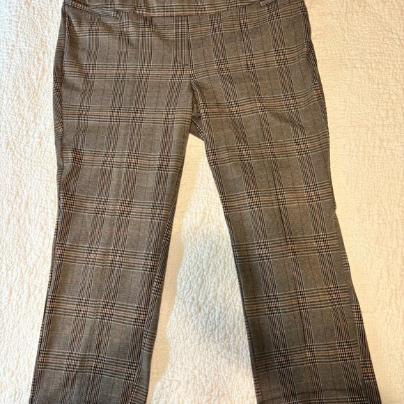Lane Bryant Pull On Ponte Straight Leg Pant Rust Glen Plaid Size 24 - Picture 5 of 6